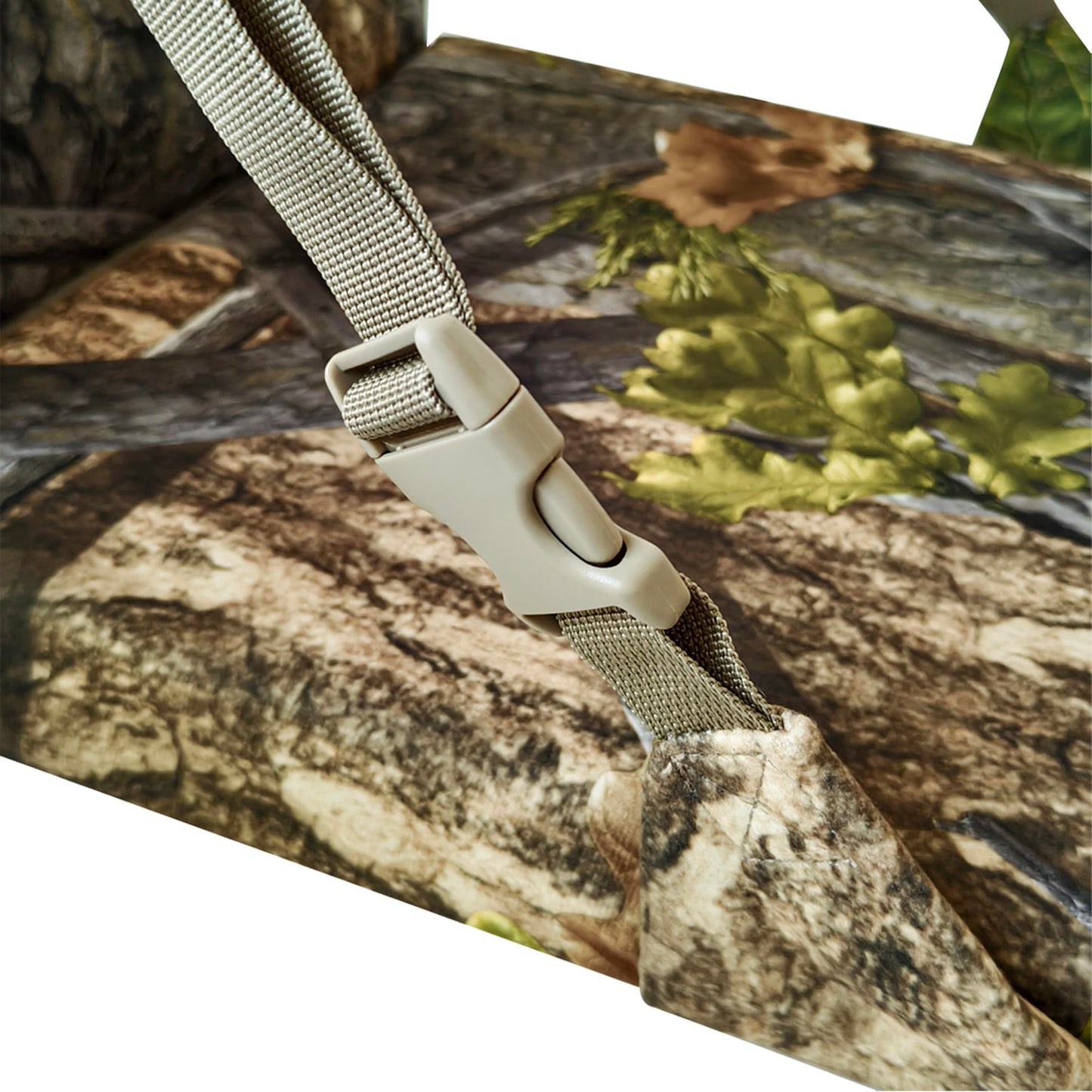 AUSCAMOTEK Camouflage Hunting and Stadium Seat Cushion with Backrest - 5cm Thick, Water-Resistant, Silent Material for Turkey Hunting Fishing Camping and Outdoor Activities (Spring Woodland Pattern)