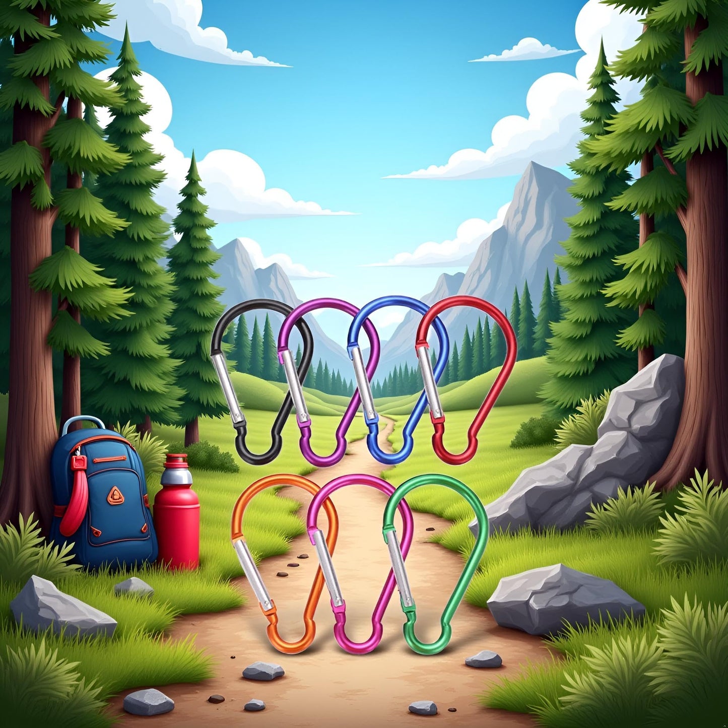 5Pcs Carabiner Clip 4" Aluminum Carabiner Clip Big Spring Snap Key Chain Hook Caribeaner for Outdoor Use Carabeaner Keychain Clip Great for Outdoors Keychains and Gear Organization，Accessory