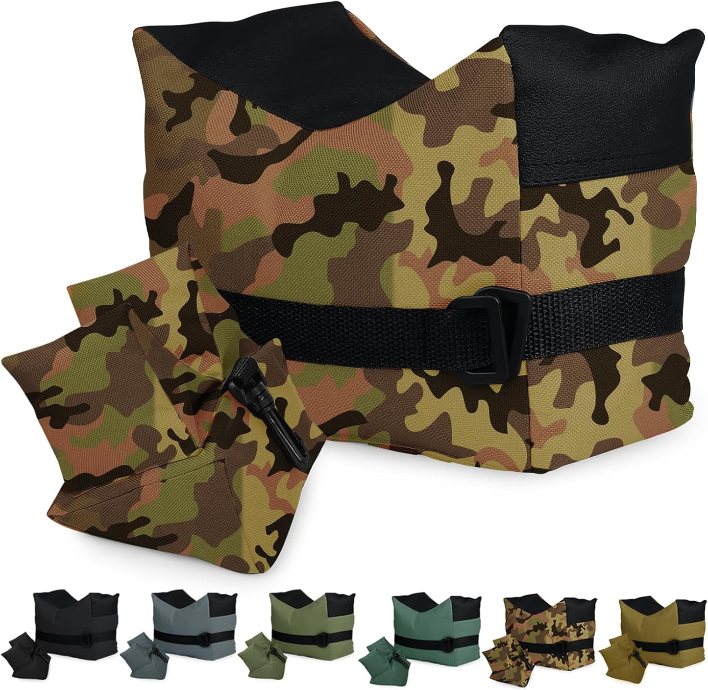 Twod Outdoor Shooting Rest Bags - Target Sports Bench Rest with Front & Rear Support SandBag Stand Holders for Gun Rifle Shooting Hunting Photography - Unfilled