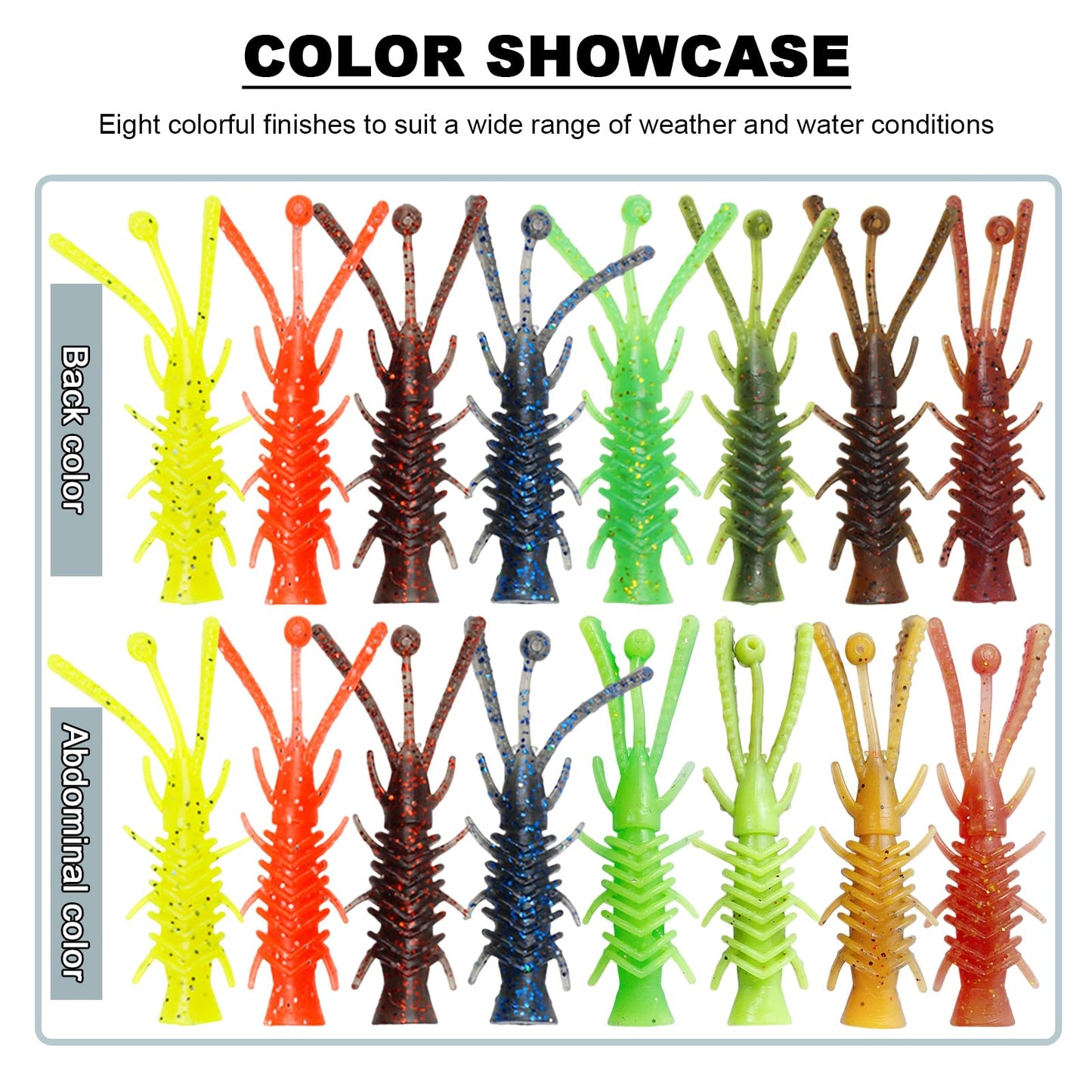 FREE FISHER 71Pcs Ned Rig Jig Heads with Hellgrammite Soft Plastic Fishing Lures Kit, Mushroom Head Ned Rig Super Realistic Soft Plastic Lures for Bass Trout Pike Walleye Crappie Saltwater Freshwater