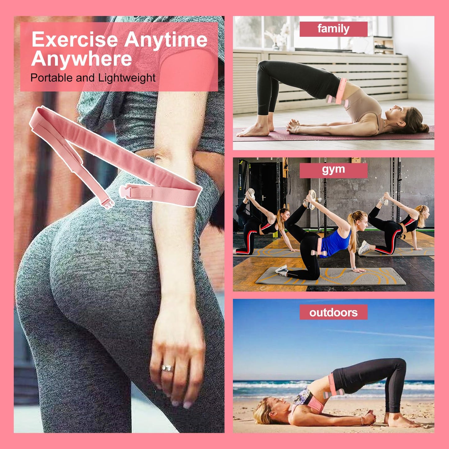 YARKHI Hip Thrust Belt, Booty Belt for Hip Thrust, Easy to Use with Dumbbells, Kettlebells, Plates, Exercise Hip Thrust Belt with Non-slip Padding to Protect Your Hips for the Gym Home Workouts