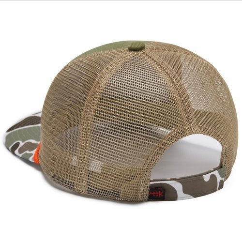 BASSDASH Camo Rope Trucker Hat Adjustable Embroidered Baseball Cap Mesh Back for Duck Deer Hunting Fly Fishing Camping