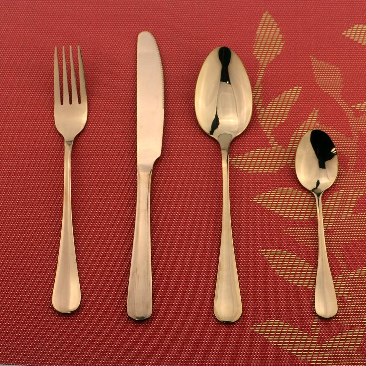 8 Pieces Stainless Steel Mirror Poblished Flatware Set Reusable Cutlery Set Travel Utensils Set with Straws for Camping Office or School Lunch,Dishwasher Safe (Rose Gold)