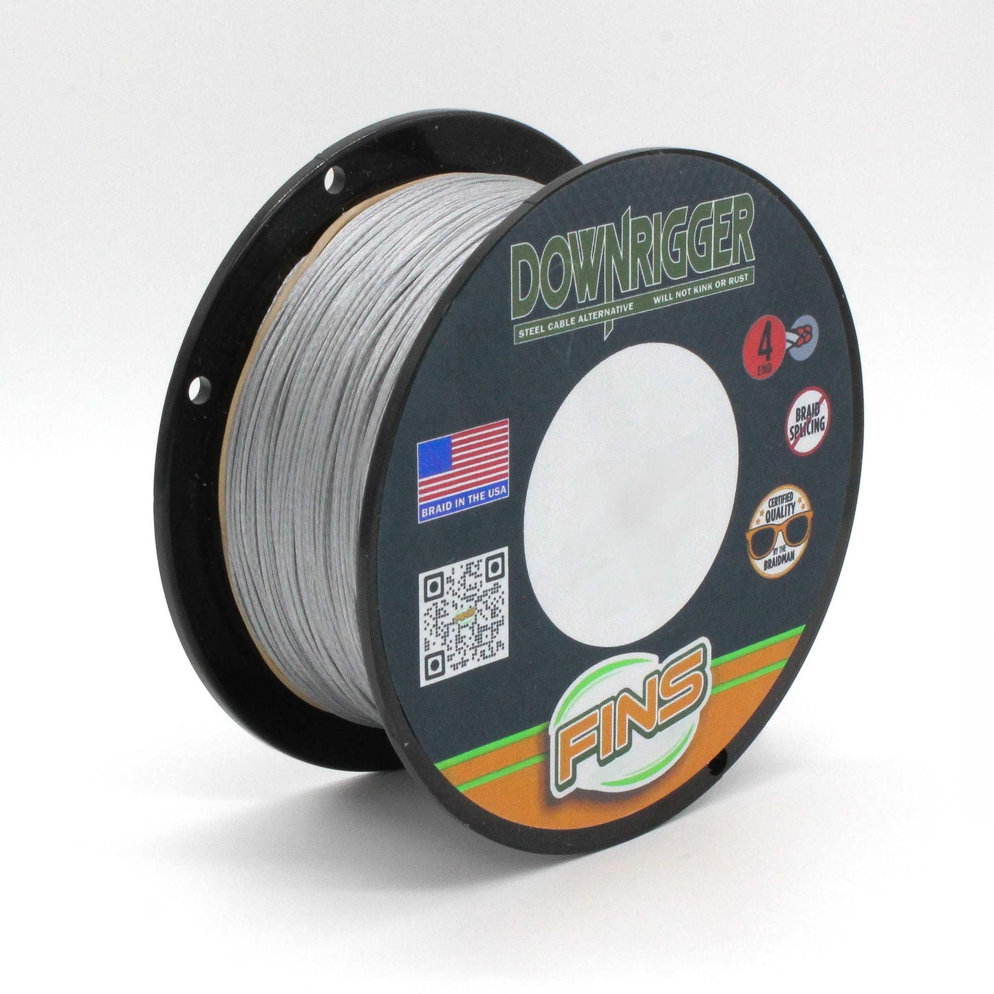 FINS Downrigger Braid - USA Made - Rust-Free Deep Sea Fishing Line, Reduces Blow-Back, No Kink High-Performance Braided Cable Alternative, 200 lb - 100 Yds