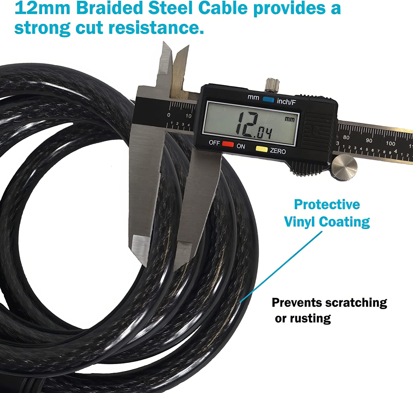 Lumintrail Combination Bike Lock Cable for Bike Accessories - 4ft Bike Locks Heavy Duty Anti Theft with Combinations - Bike Cable Lock Combination with Mounting Bracket (1 Pack, Matte Black)