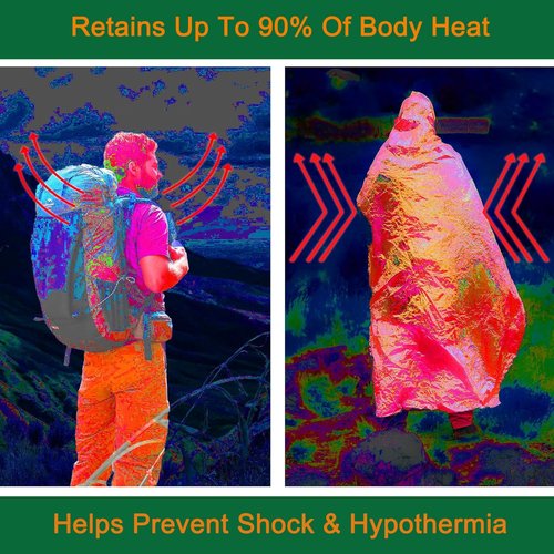 WLEAD 30 Pack Emergency Mylar Blankets,Emergency Survival Blanket Survival Gear & Camping Supplies,Insulating Reflective Foil Survival Blankets for Camping, Hiking, and Outdoor Rescue Kits