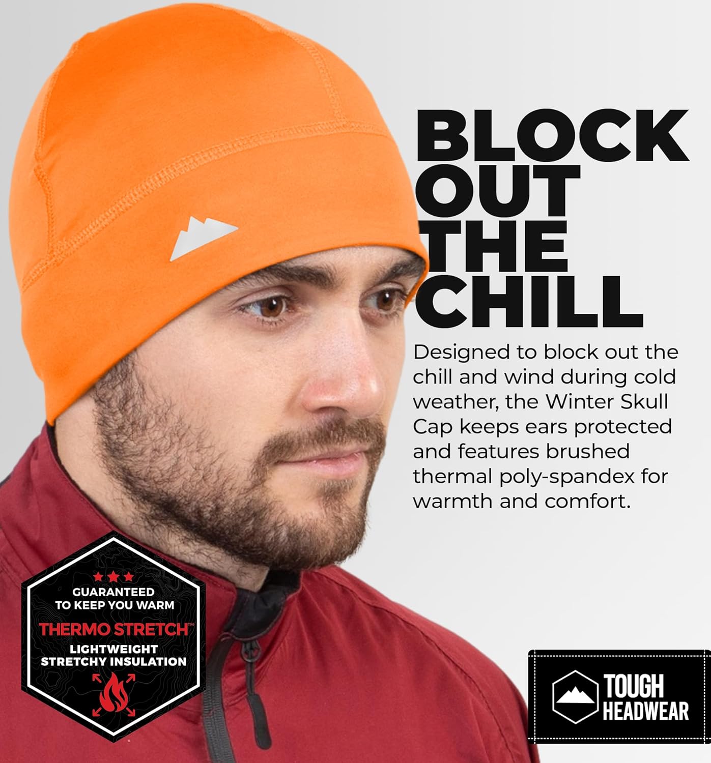 Tough Headwear Skull Cap for Men - Beanie Hats - Skully Beanie Cap - Cooling Skull Caps for Men Locs Sweat Dreads Running