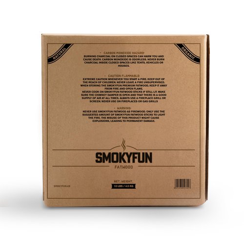 SMOKYFUN 10 lbs Fatwood Fire Starter Sticks - Essential Fire Starters for Camping, Wood Stoves, Fireplaces, and Bonfires | Easy Campfire Starting with 2 Sticks | 10 lb Box