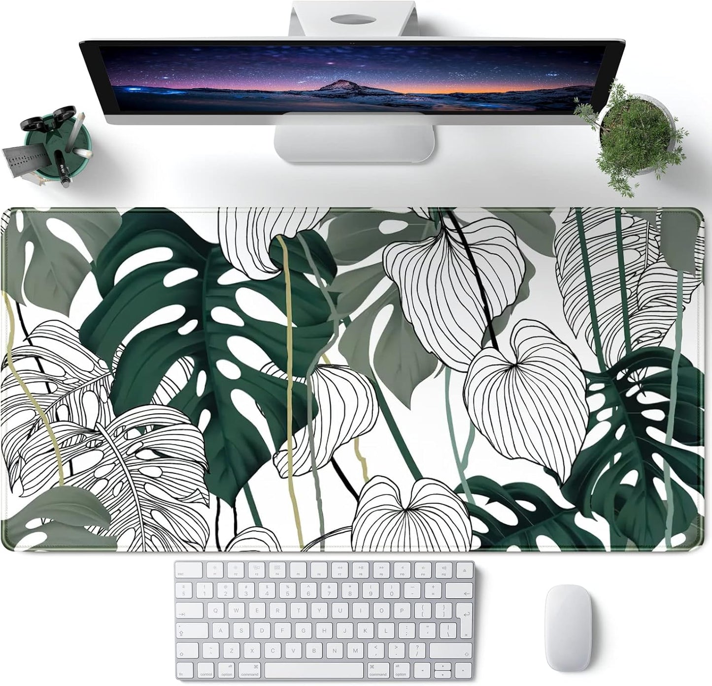 Japanese Desk Mat Riverside Full Moon Desk Pad Black Red Large Mouse Pad Gaming Mousepad Extended XXL Keyboard Pad 31.5 x 15.7 in Laptop Computer Mouse Keyboard Mat for Office Desk Decor