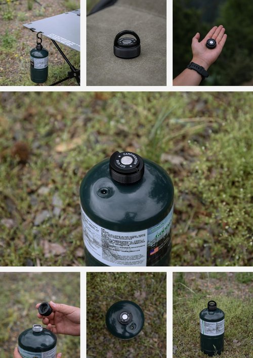 CAMPINGMOON 1LB Propane Cylinder Cap Sealed Protective Cover for Small Camping Gas Fuel Tanks, Dustproof & Leak-Resistant Valve Cap, 2-Pack BKM-102-2P