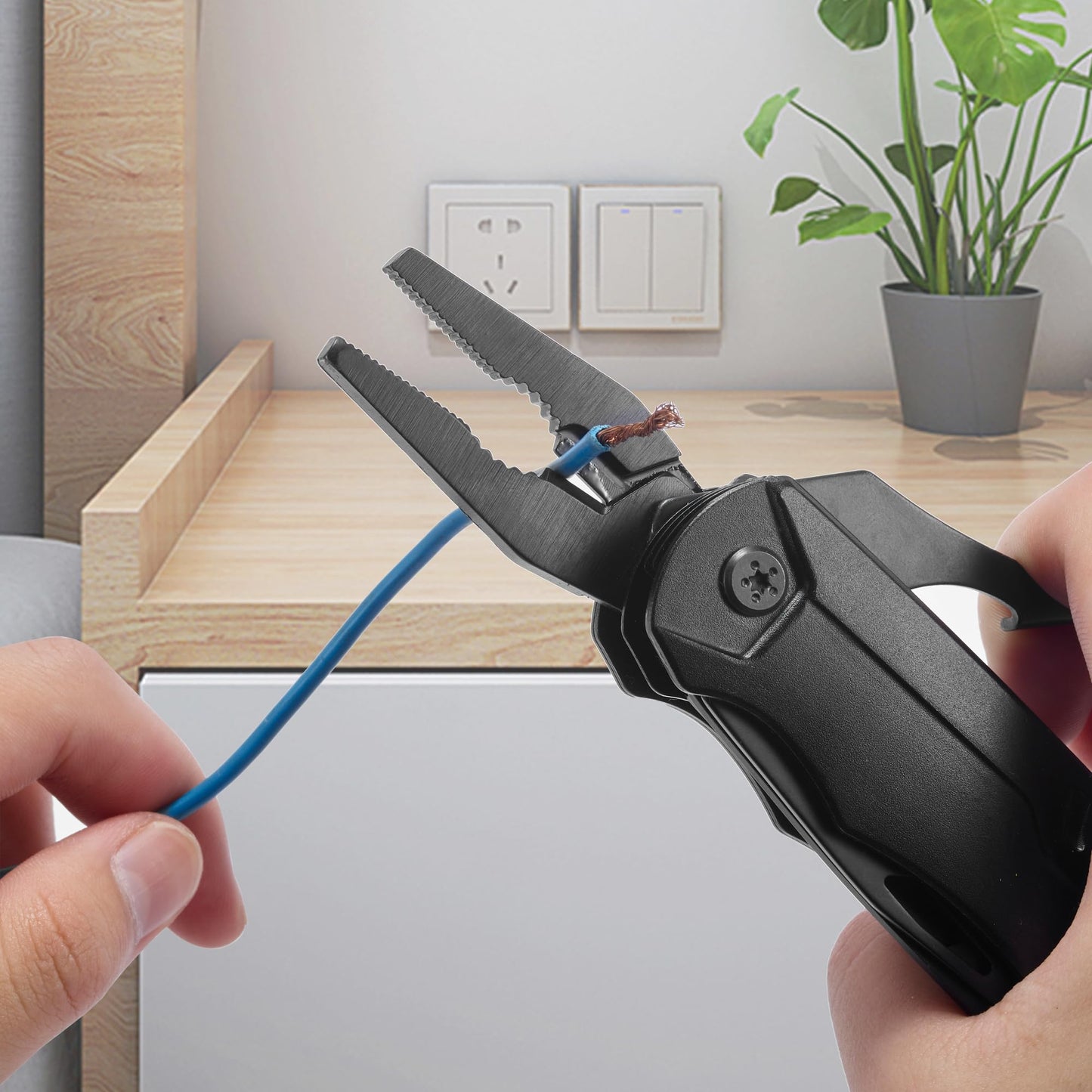 Hanboost Multitool Wrench 19 In 1 Multipurpose Camping Gear Pocket Size Adjustable Wrench with Pliers, Wire Cutter, Cutting Saw, Bottle Opener for Maintenance, Camping and DIY,Gift for Him