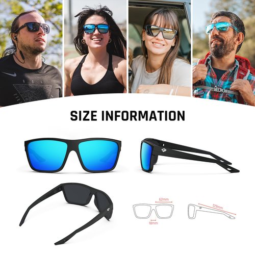 TOREGE Mens Women Sunglasses Polarized Sports UV Protection Wraparound Lightweight Sunglasses for Fishing Golf Driving Baseball NAUTILUS (C2)