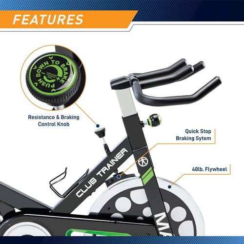MARCY Club Revolution Bike Cycle Trainer for Cardio Exercise XJ-3220 Black