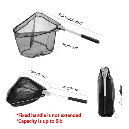 Small Fishing Landing Net, Fishing net Freshwater for Kids Men Women, Full Length 20.5 Inches