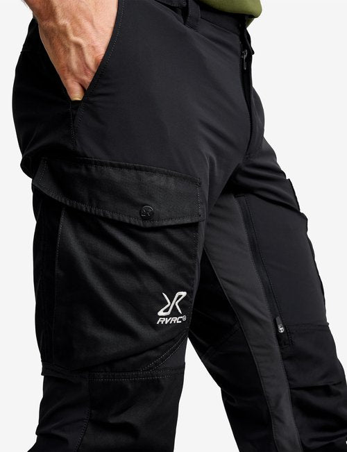 RevolutionRace Rambler Lightweight Pro Pants for Men, Lightweight Outdoor and Hiking Pants, Black, XXL