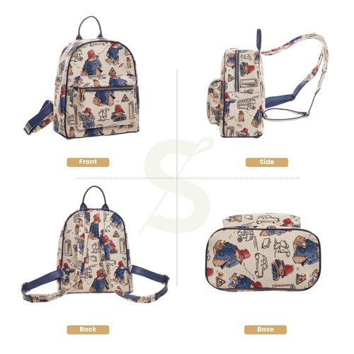 Signare Tapestry Women Backpack Rucksack Casual Daypack With Paddington Bear Design (DAPK-PADD)