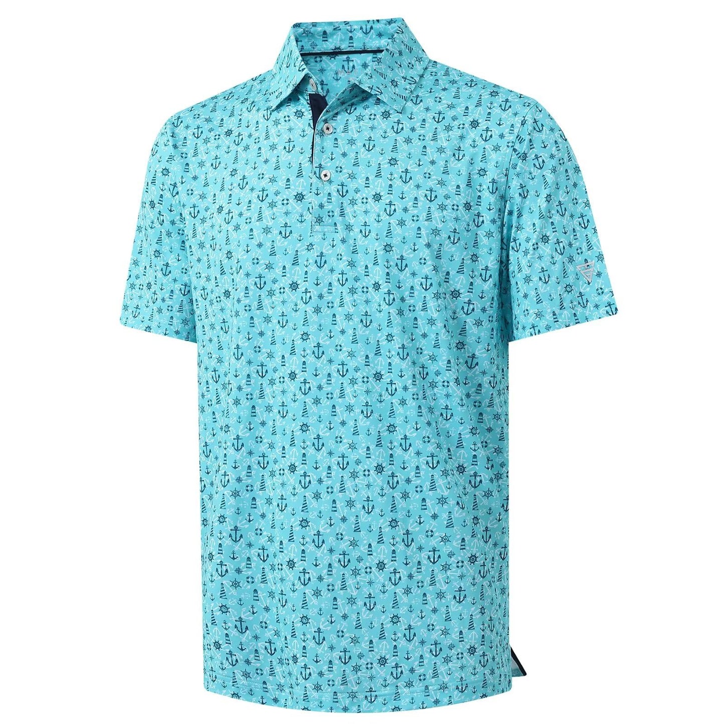 M MAELREG Golf Shirts for Men Dry Fit Print Patterns Performance Moisture Wicking Mens Polo Shirts Short Sleeve