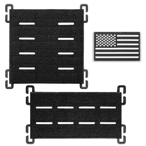 Molle Hook & Loop Tactical Pad Panel Attachment,2 Pack Laser Cutting Molle Patch Display Holder Adapter for Backpack