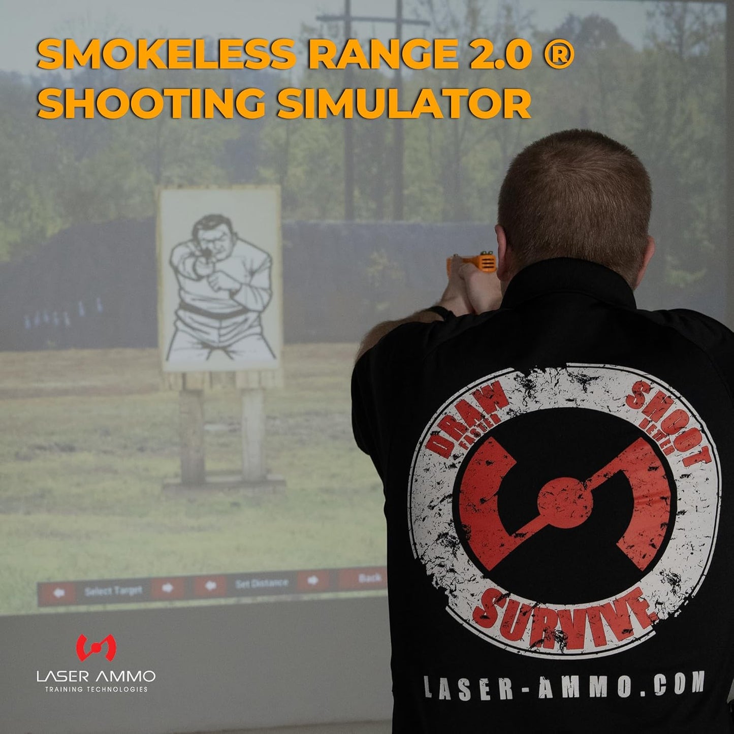 Laser Ammo Smokeless Range Judgmental and Marksmanship Shooting Simulator (Latest Version) for training with your own laser based training simulator in the comfort of your home