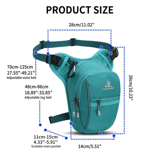 Peicees Drop Leg Bag For Men Thigh Bag With Leg Strap Motorcycle Riding Backpack Women Fanny Pack Hip Pouch For Hiking Cycling Fishing