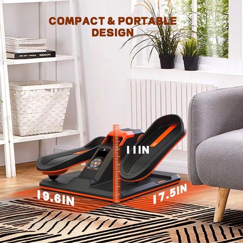 UPREIGN Under Desk Elliptical, Portable Seated Elliptical Exercise Machine, with Touch Screen Control Panel and Remote Control for Home or Office Use. Wireless Connectivity Enabled.