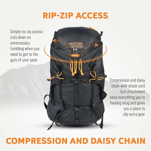 Mystery Ranch Gallagator 20 Backpack – Weather Resistant Travel Bag with Sternum Strap – Black, 20L, S/M