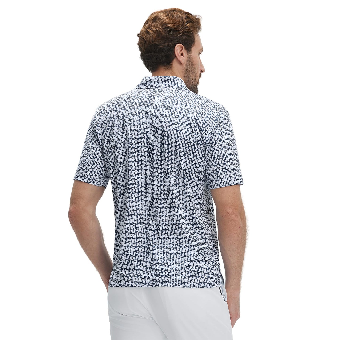 M MAELREG Golf Shirts for Men Dry Fit Print Patterns Performance Moisture Wicking Mens Polo Shirts Short Sleeve
