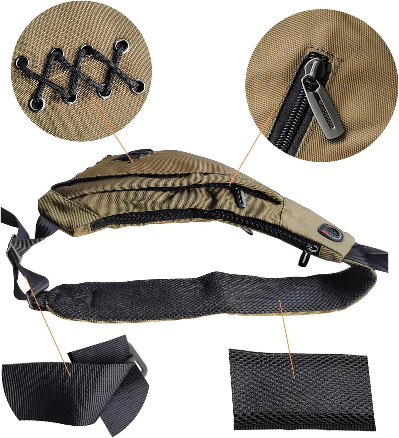 Nylon Sling Chest Bag Daypack Bicycle Travel Gym Backpack