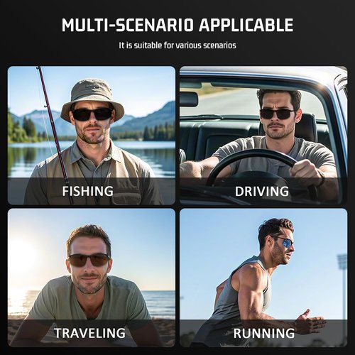 SUNGAIT Ultra-light Sports Sunglasses Rimless Polarized Sun Glasses for Men Fishing Running UV400 Protection