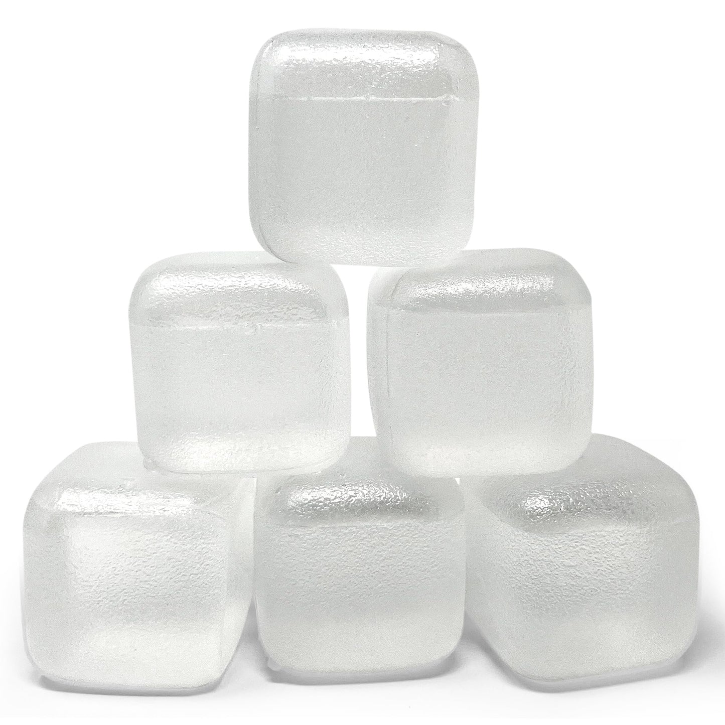 Extra Large Reusable Ice Cubes (2.2" Sq.) 6-Pack - BPA Free Plastic - Great for Cryotherapy Machines, Cold Therapy Units, (Clear)