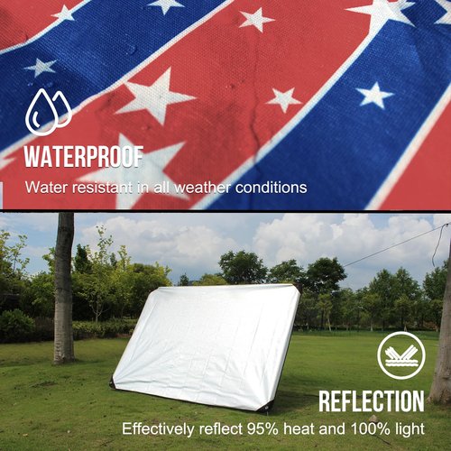 Patriot Edition:LYN All-Weather Heavy Duty Solar Emergency Survival Blanket-Star Spangled,Reflective Space Thermal Infrared-Blocked Insulated from Mylar/Foil for Rescue,Camping,Hiking,Trap,Snow&Pet