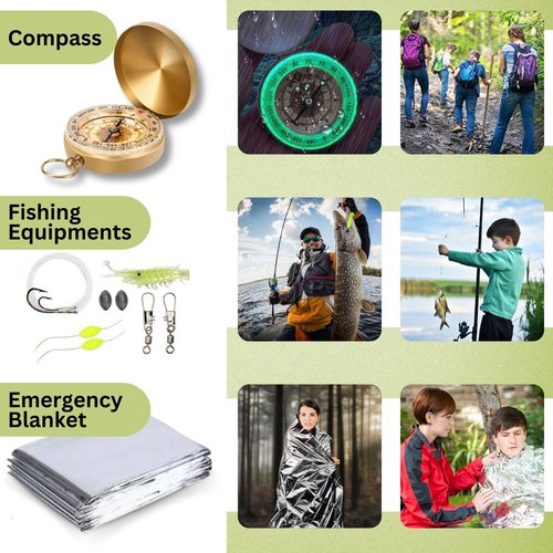 Teakwood Survival Gear - Survival Kit with Storage Case, 28 Pieces, Tactical Equipment for Camping, Backpacking, Adventures and More, Gift for Man, Dad, Husband