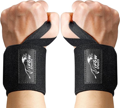IPOW 18'' Professional Wrist Wraps for Weightlifting 2 Pack(IPF Approved), Heavy Duty Gym Wrist Straps for Working Out, Weight Lifting Wrist Brace for Men & Women, Wrist Support with Thumb Loop