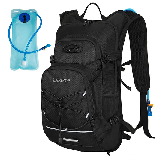 LARIPOP Hydration Backpack 18L with Water Bladder 2L Hiking Water Backpack Women Men Lightweight Hydration Pack Breathable Reflective Daypack with Storage for Cycling, Hiking, Biking, Running