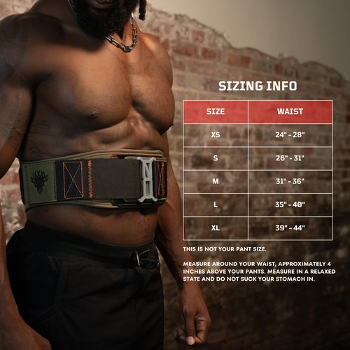 NoCo Premium Lifting Belt with Ab-Plate Technology - Front & Back Support, Quick Adjustment - Contoured Design for Optimal Comfort - Weightlifting, Powerlifting, Strength Training, Deadlifts, Squats -
