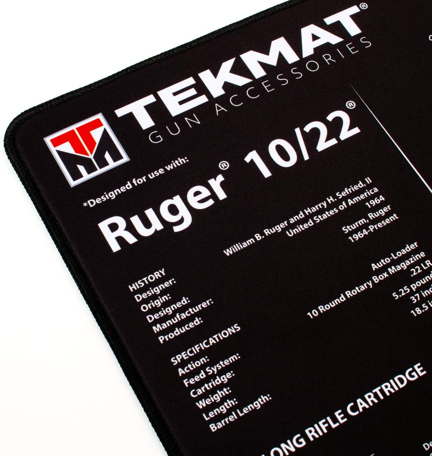 TekMat Ultra Cleaning Mat for use with Ruger 10/22 , Black, 15" x 44"