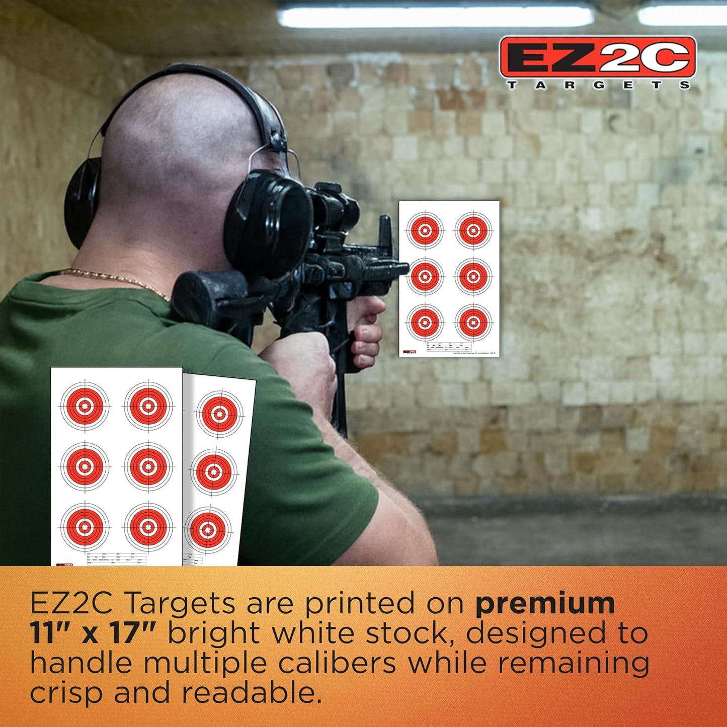 25, 50, 75 Yard Rifle Targets (25 Pack), Long Range Shooting Paper Targets (100 yd), Bullseye Target Style, High Visibility Firearms, Pistol, Airsoft and BB Gun Rifles Target 11" x 17"
