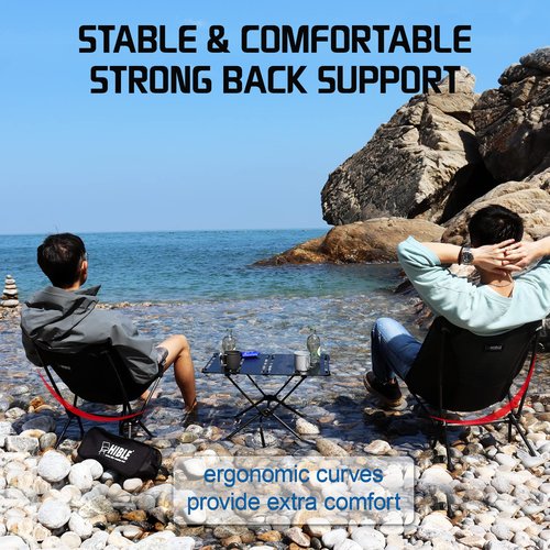 HIBLE Carbon Fiber Folding Camping Chair, Ultra-Light Portable Camp Chair for Hiking, Beach, Fishing, Stable Backpacking Chair (Supports 265 Lbs)