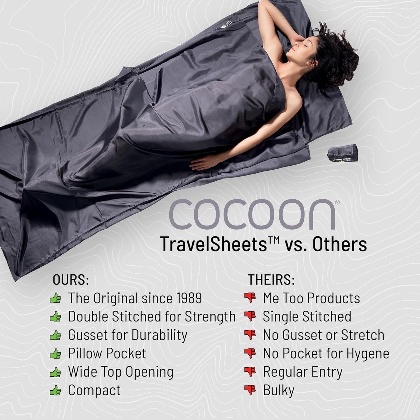 COCOON - Premium - TravelSheet - - Cotton - Monk's Red - Regular