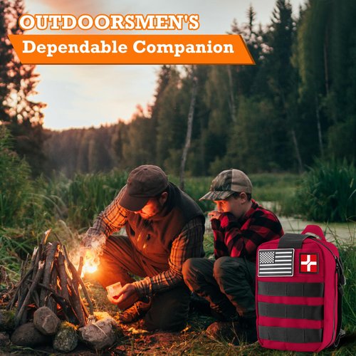 DLMD 278 PCS First Aid Kit for Car Home, Gifts for Dad Him Men Women Kids Christmas,Survival Kits/Emergency Medical Supplies for Travel Office Outdoor Hiking Camping Backpacking (Red)