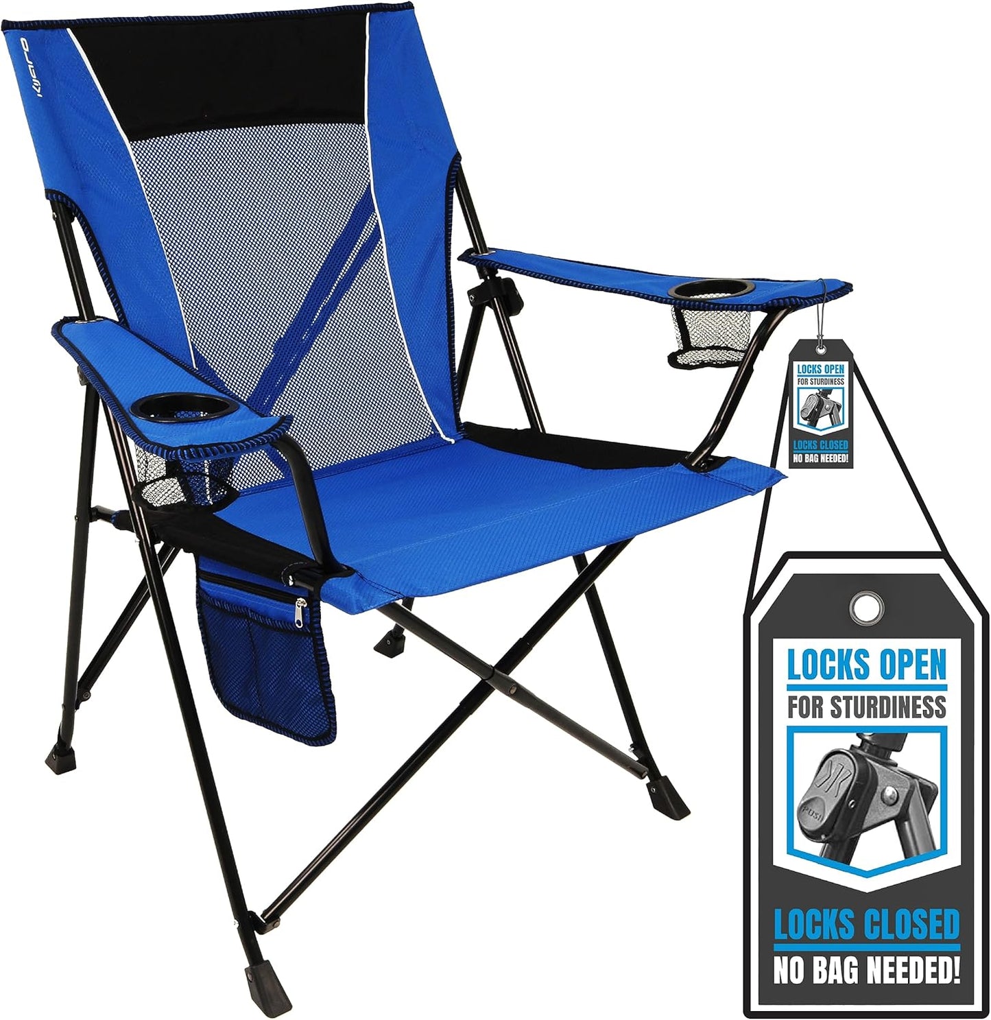Kijaro Beach Sling Chair with Cooler Pocket - Various Fun Colors & Patterns - Perfect Beach Folding Chair and Camping Chair - Includes a Detachable Pillow
