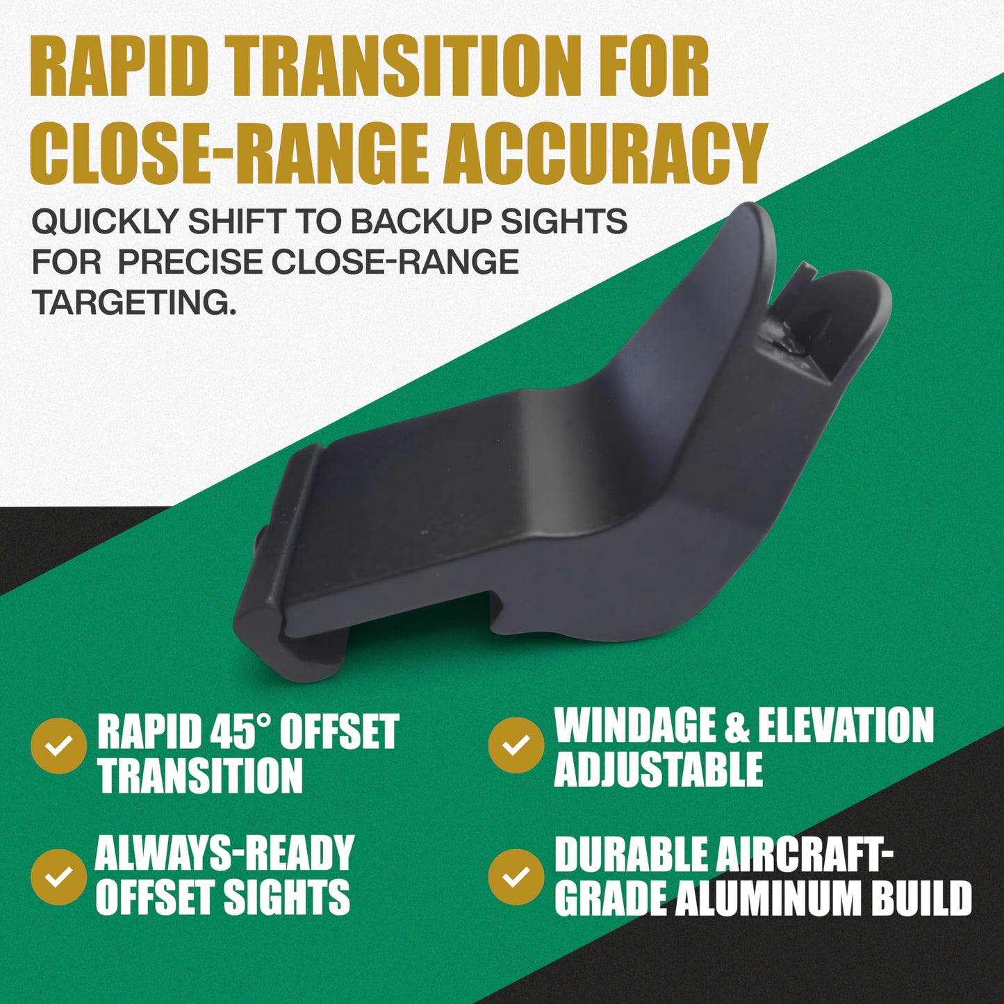 Ade Advanced Optics 45 Degree Rapid Transition BUIS Backup Iron Sights Front and Rear