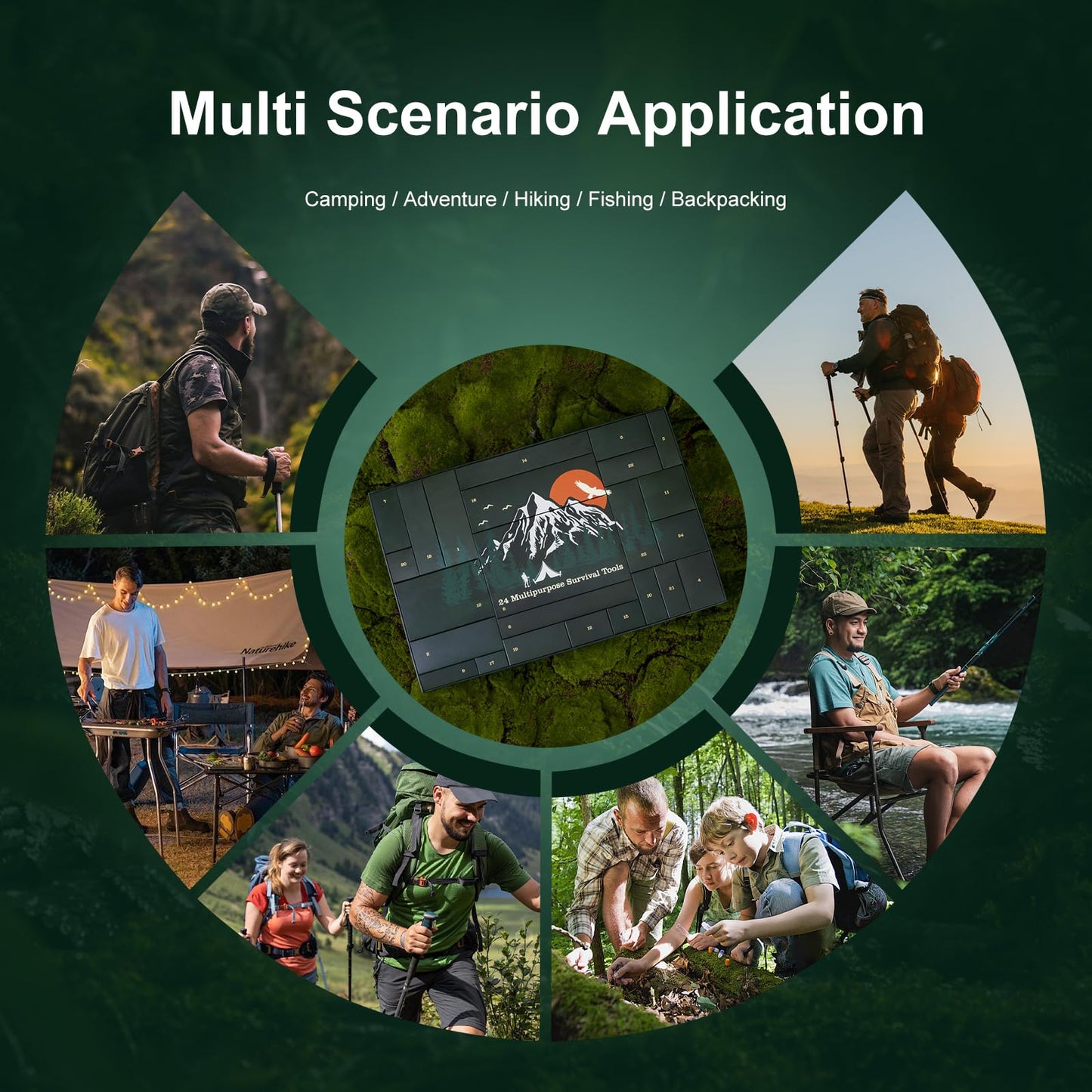 Advent Calendar Survival Kits for Men - 24 Days Christmas Countdown Calendar Emergency Survival Gears Gift for Teen Adult, 2025 Xmas Cool Gadgets for Outdoor Camping Fishing Hunting Adventure