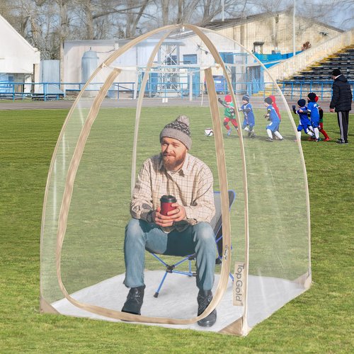 TopGold Pop-Up Sports Tent, Transparent Bubble Tent for Winter Sports,50"x50"x64"