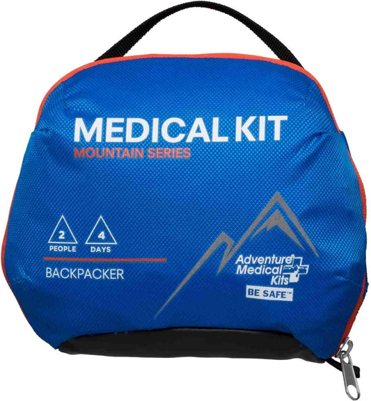 Adventure Medical Kits Mountain Series Medical Kit - Backpacker - Emergency Medical First Aid Kit - For 2 People for 4 Days - Comes with a Trauma Pad, Medicine, Guide Book & More