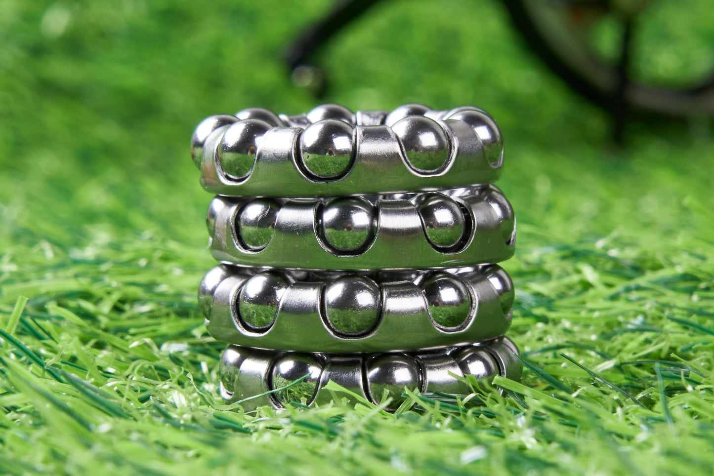 4 Pcs Bike Ball Bearing for Bottom Bracket,Bike Crank Ball Bearing Retainer,1/4" x 9 Balls,Bearing OD 1.14in,ID 0.75in