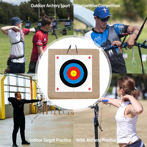 MOLFUJ Archery Targets Paper, 20pcs/50pcs Bow and Arrow Targets for Hunting Backyard, Archery Target Practice Accessories(10 Rings,16x16in)