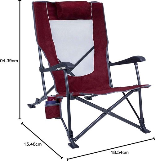 Low-Ride Reclining Camping Chair - Comfortable Outdoor Seating for Relaxation