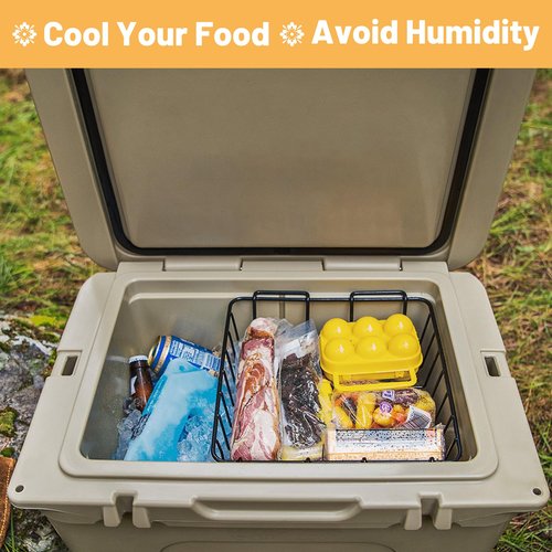 Omoojee 35/45 QT Cooler Basket, Compatible with YETI Tundra 35/45, Stainless Steel Storage Wire Cooler Rack, Black, 1 Pack