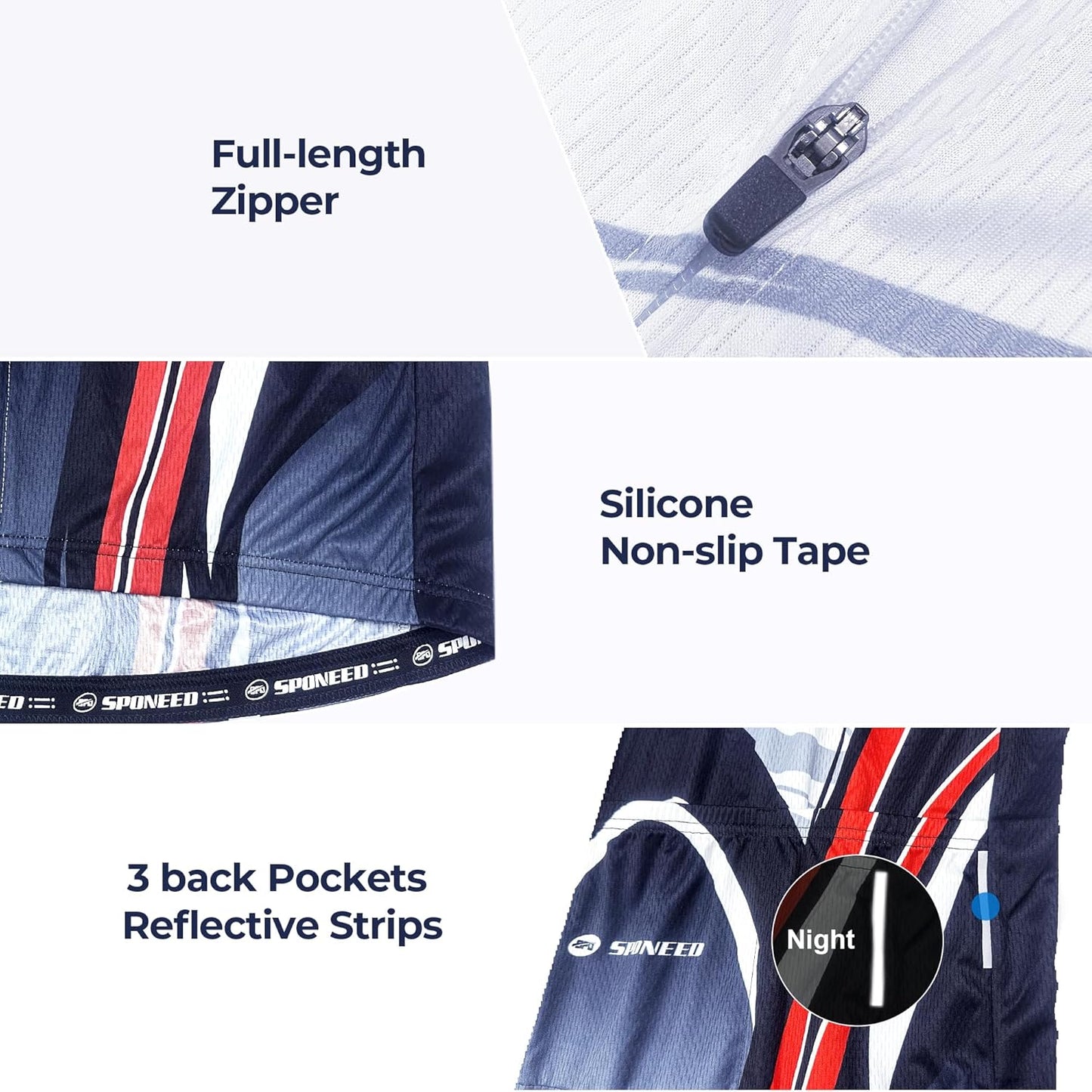 sponeed Bike Jersey and Compression Shorts sets Men's Biking Shirt with Pockets Ride Clothing Gear